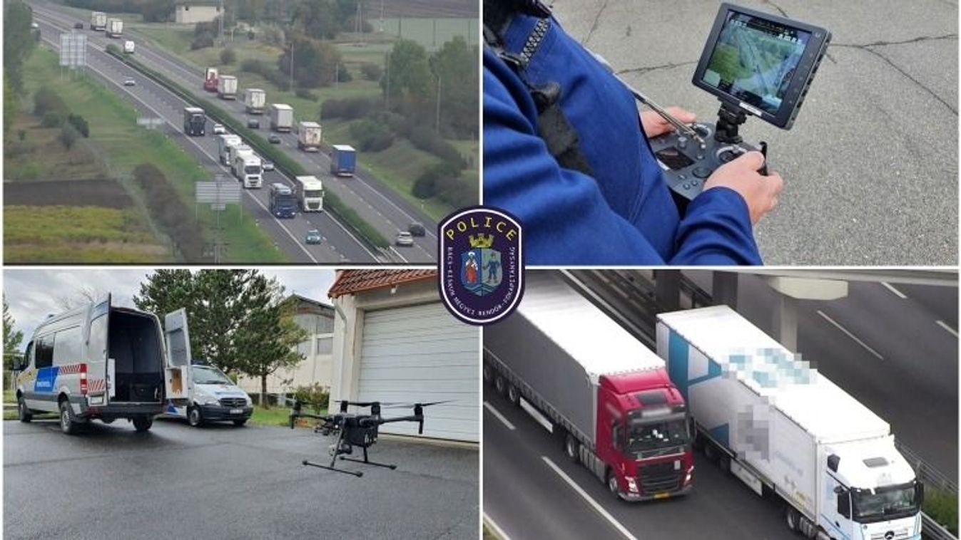 Drónnal pásztázták az M5-ös autópályát a rendőrök, számos bírságot kiosztottak