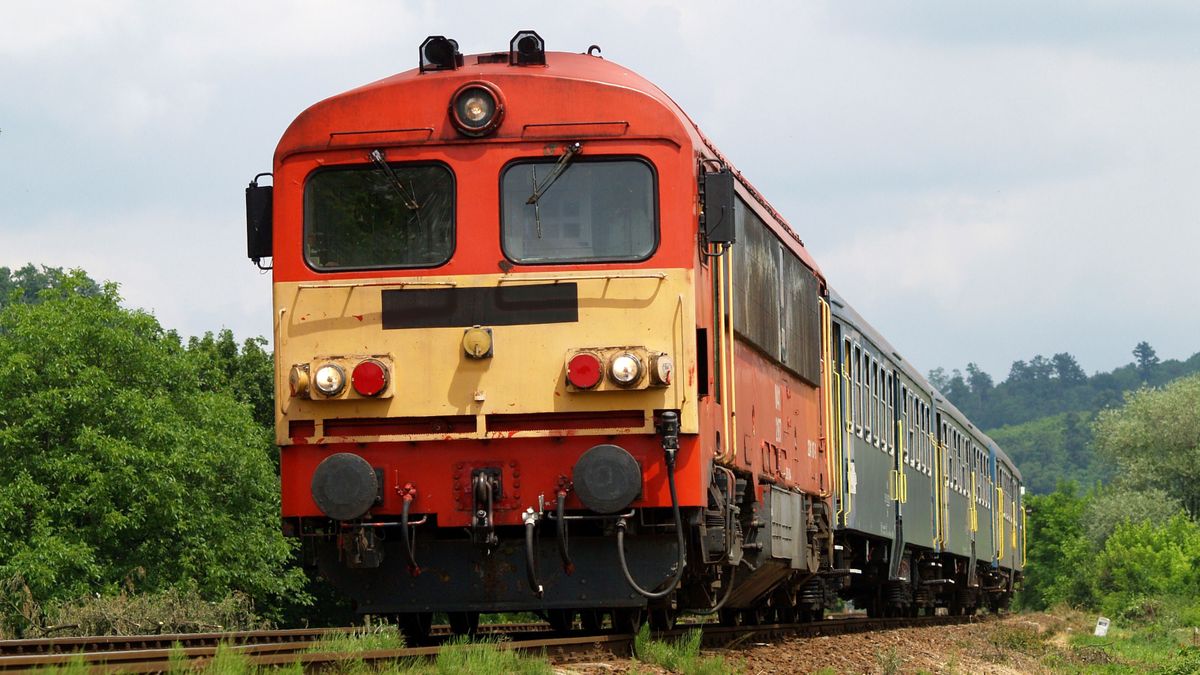 Diesel,Passenger,Train,In,Hungary