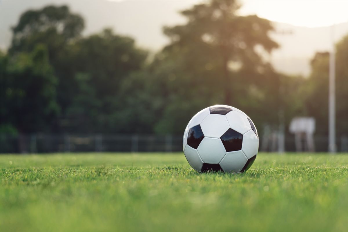 Soccer,Ball,On,Grass,Field,Youth,Academy,Practice,,Football,Sport