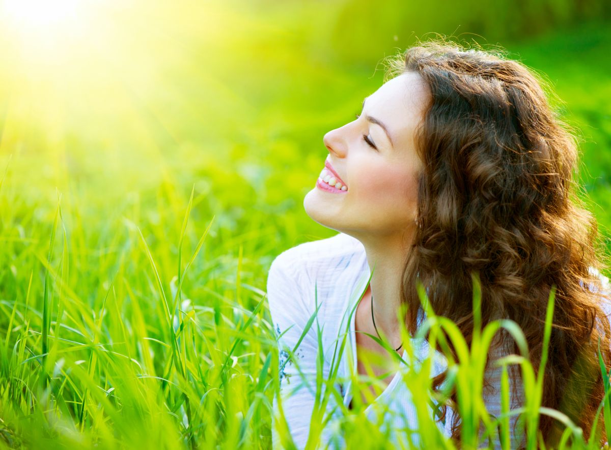 Beautiful,Spring,Young,Woman,Outdoors,Enjoying,Nature.,Healthy,Smiling,Girl