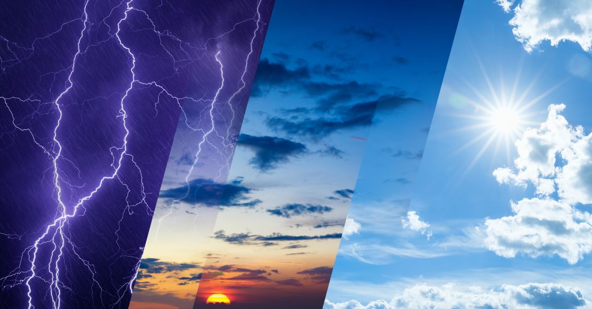 Weather,Forecast,Concept,,Climate,Change,Background,,Collage,Of,Sky,Image