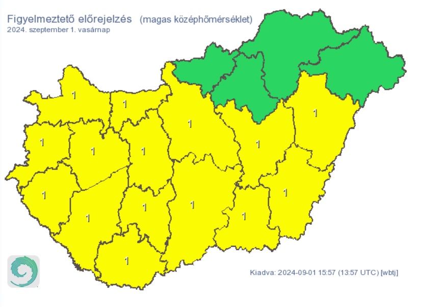 Bács-Kiskun, időjárás, magas középhőmérséklet