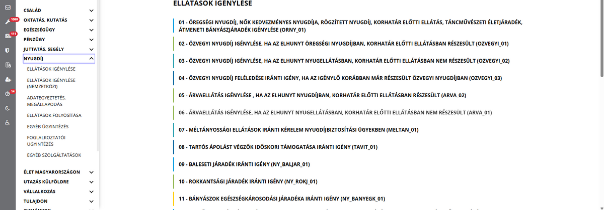 szolgálati idő, ügyfélkapu, nyugdíj