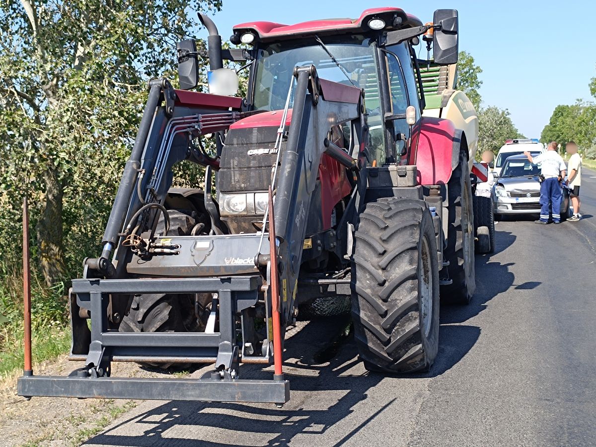olajjal szennyezett út, baleset, Solt