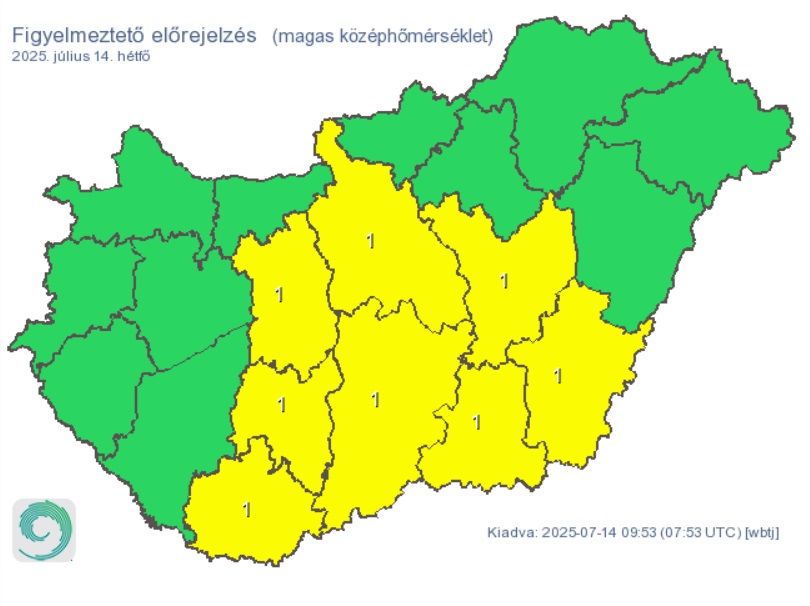 magas középhőmérséklet, időjárás, Bács-Kiskun, előrejelzés
