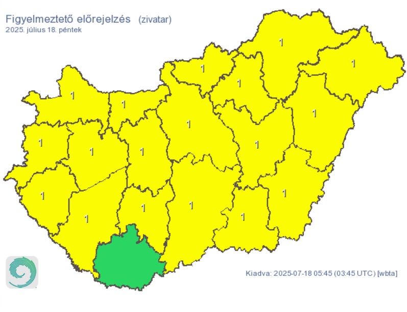 zivatar, Bács-Kiskun, előrejelzés